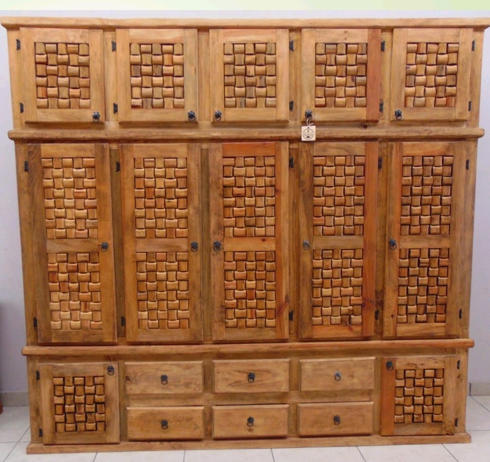 ROPERO DE MADERA DE 3 PIEZAS CON 5 PUERTAS ✨PAGO SEMANAL $190✨