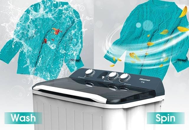 LAVADORA SEMIAUTOMÁTICA DOBLE TINA HISENSE 13KG.✨PAGO SEMANAL $170✨