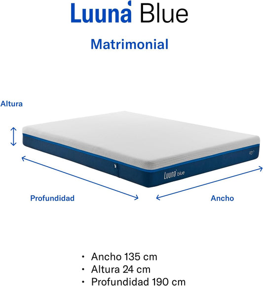 COLCHON LUUNA BLUE MATRIMONIAL, Espumas certificadas ✨PAGO SEMANAL $165.00 (Copia)