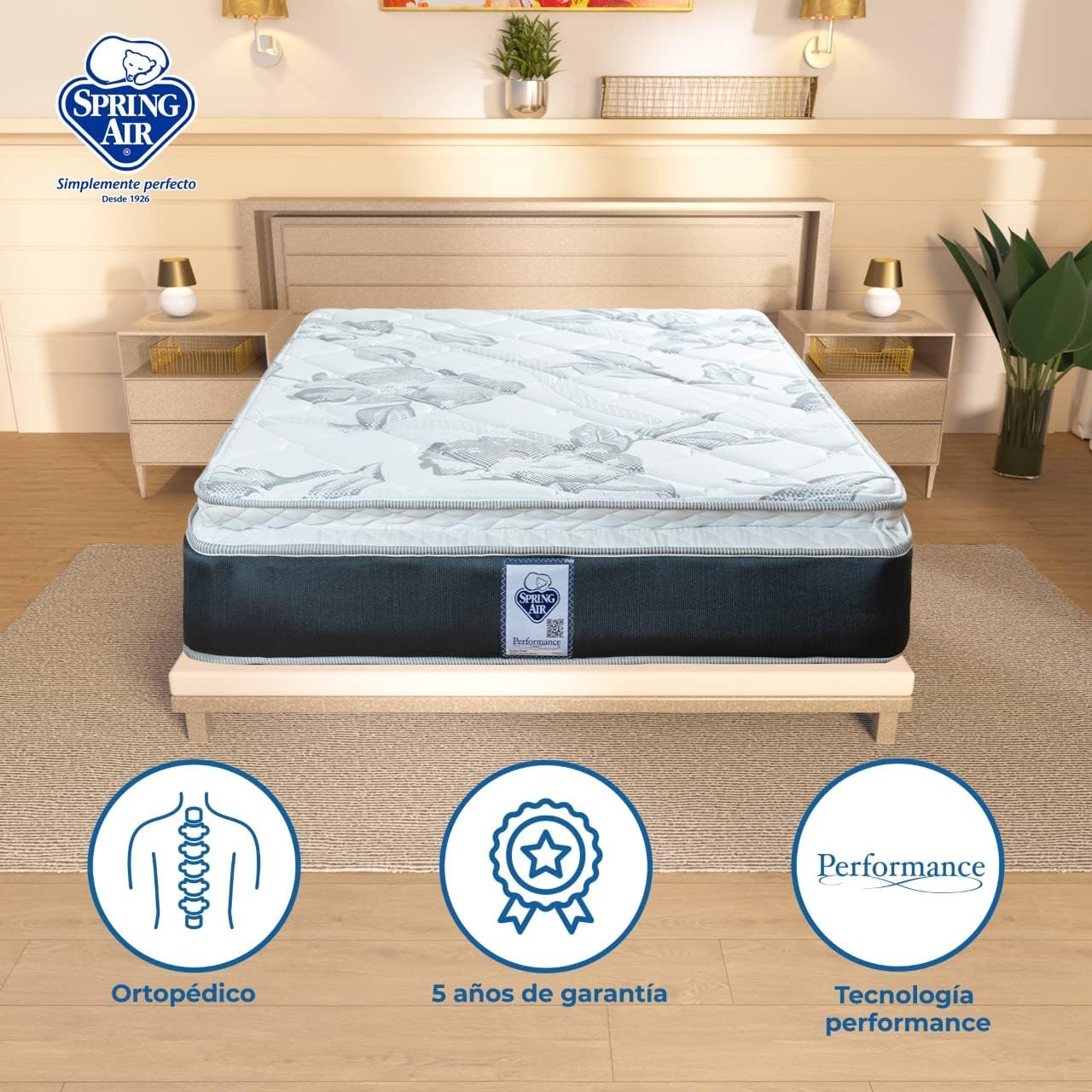 COLCHON KING SIZE SPRING AIR  CONFORT MEDIO ✨PAGO SEMANAL $205✨
