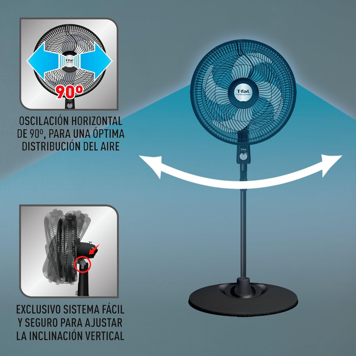 VENTILADOR DE PEDESTAL T-FAL TURBO POWER 18"  🔥PAGO SEMANAL $55.00🔥