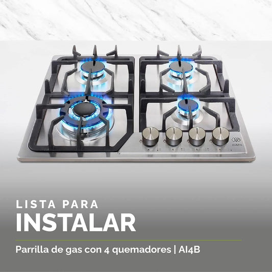 PARRILLA AVERA DE GAS DE 4Q. ACERO INOXIDABLE ✨PAGO SEMANAL $105✨
