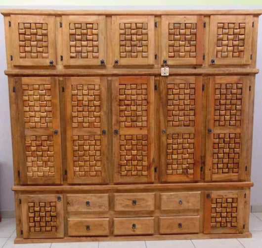 ROPERO DE MADERA DE 3 PIEZAS CON 5 PUERTAS ✨PAGO SEMANAL $190✨