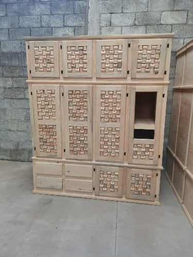 ROPERO DE MADERA 3 PIEZAS CON 4 PUERTAS ✨PAGO SEMANAL  $175✨