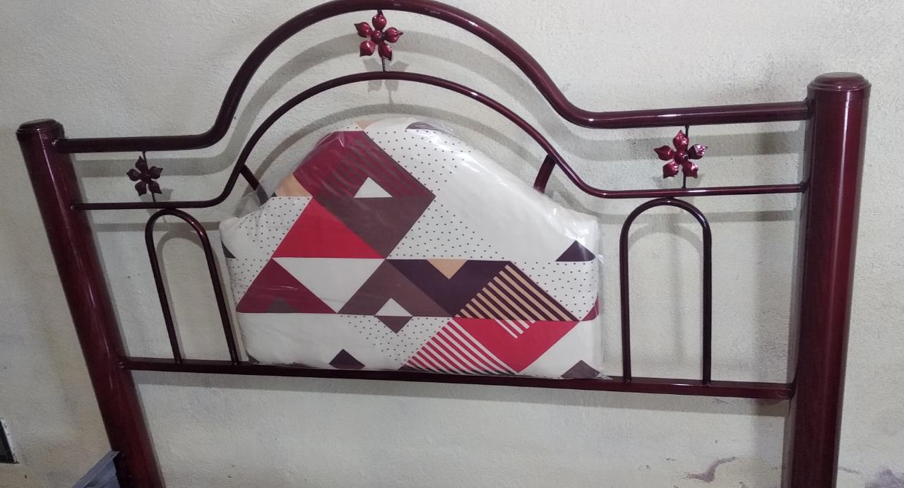 BASE MATRIMONIAL METÁLICA CON CABECERA TAPIZADA EN TELA ✨PAGO SEMANAL $95✨